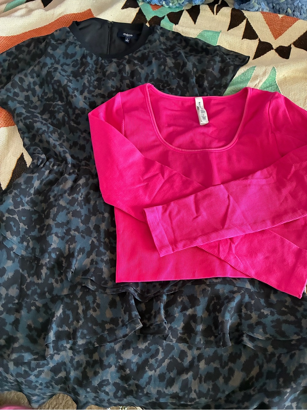 Madewell Black Dress bundle, great condition, Athleta pink crop top, size small